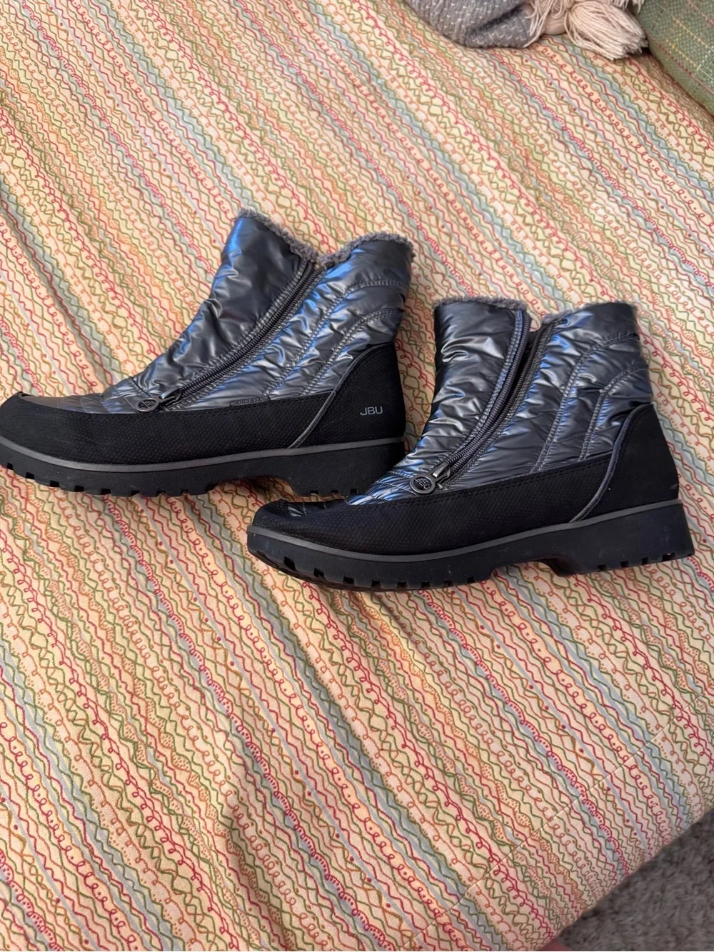 JBU by Jambu Snowbird Weather-Ready Quilted Winter Boots Gunmetal Size 9M